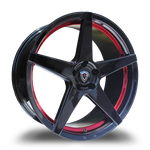 Marquee Luxury Wheels - M1001 Black Red Inner Line 20x9