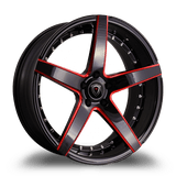Marquee Luxury Wheels - M3226 Gloss Black Red Milled 20x10.5