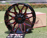 TW Wheels - T3 Gloss Black Red Milling 20x10