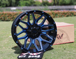 TW Wheels - T3 Gloss Black Blue Milling 20x10
