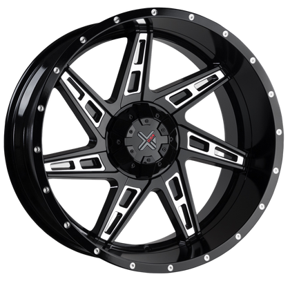 DX4 Wheels - X72 Gloss Black Milled 22x11.5